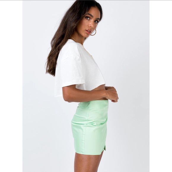 Princess Polly | Marcel Mini Skirt Lime - Picture 3 of 6
